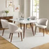 Restaurant Chairs, Dining Chairs Set of 4, Mid-Century Modern Upholstered Dining Room Chairs with Solid Wood Legs,