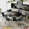 Modern Dining Chairs Set of 6 PU Leather Cushioned Waterproof Surface Metal Legs Easy Assembly Kitchen Restaurant Living Room