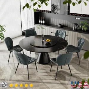 Modern Dining Chairs Set of 6 PU Leather Cushioned Waterproof Surface Metal Legs Easy Assembly Kitchen Restaurant Living Room