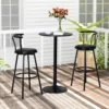 24” Round Top Pub Bar Table, Modern Circular Bistro High Table for Dining Room Living Room Kitchen Restaurant Home Bar, Black