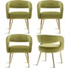 Restaurant Chairs,Upholstered Dining Chairs,Chenille Kitchen Chairs with Open Back&Arm Kitchen & Dining Room Chairs